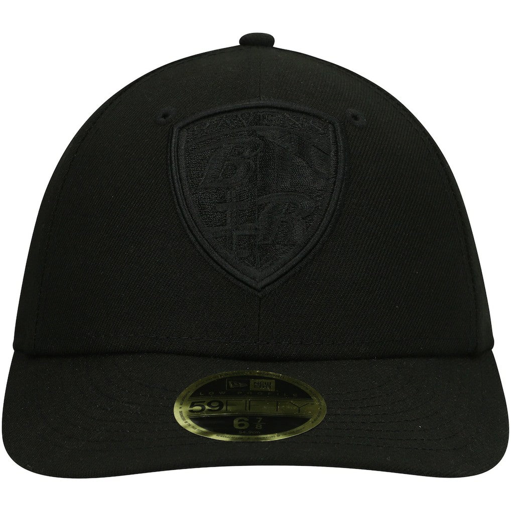 Black on Black Low Profile 59FIFTY II Fitted Hat - Baltimore Ravens