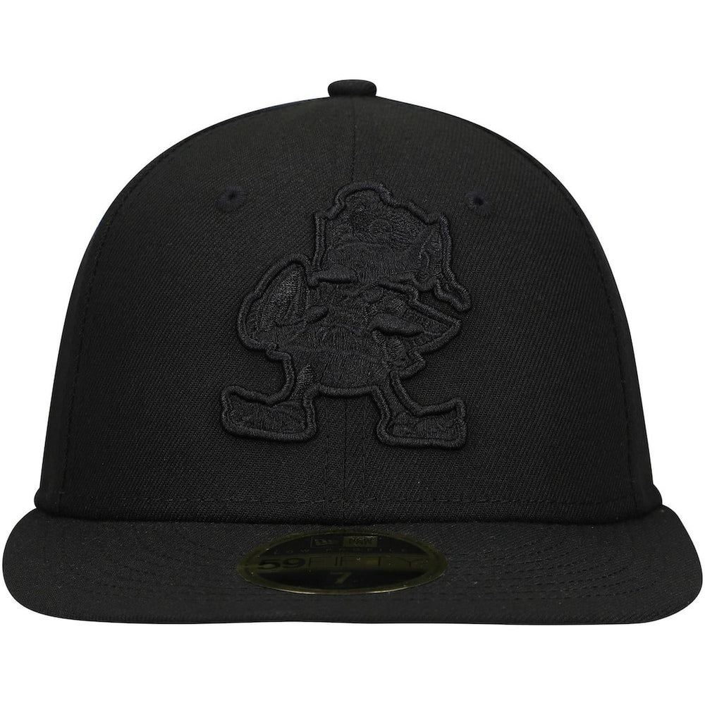 Historic Logo Black on Black Low Profile 59FIFTY II Fitted Hat - Cleveland Browns