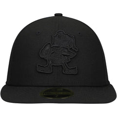 Historic Logo Black on Black Low Profile 59FIFTY II Fitted Hat - Cleveland Browns