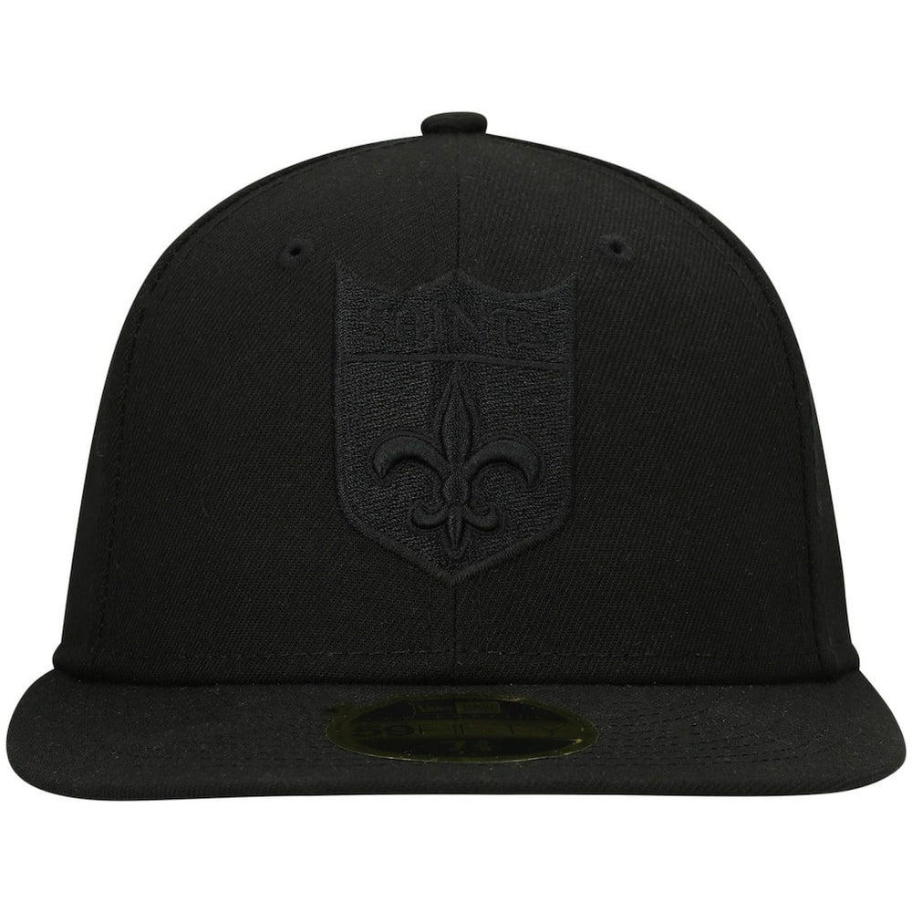 Historic Logo Black on Black Low Profile 59FIFTY II Fitted Hat - New Orleans Saints