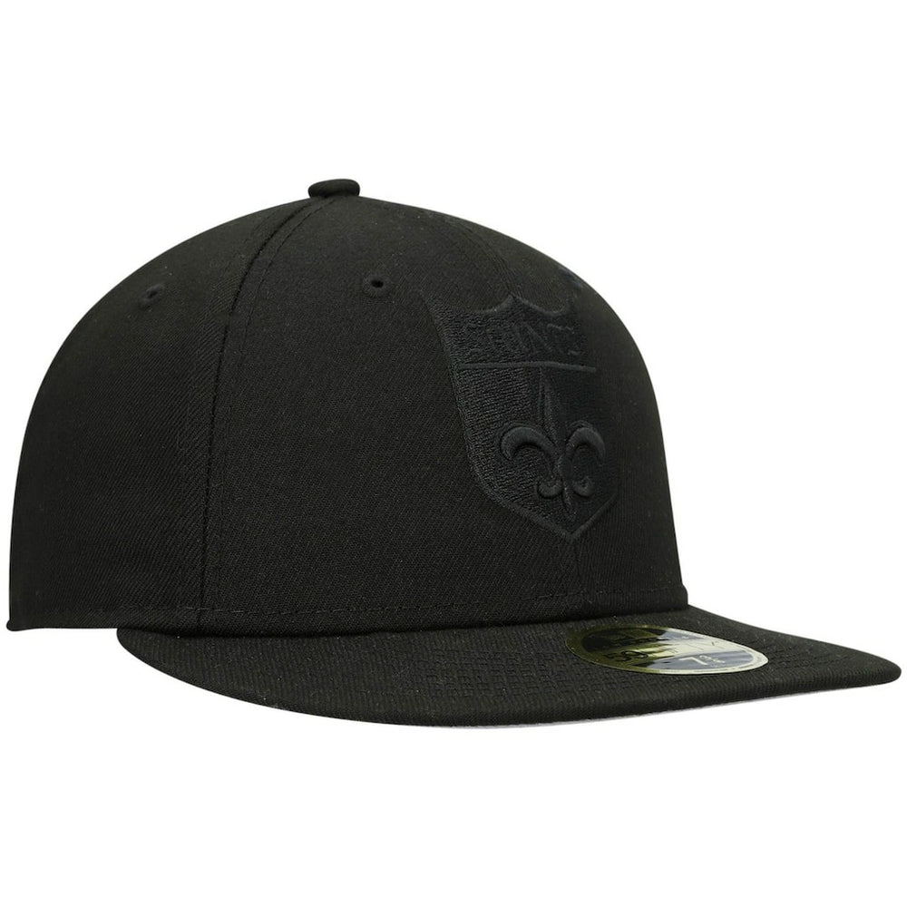 Historic Logo Black on Black Low Profile 59FIFTY II Fitted Hat - New Orleans Saints