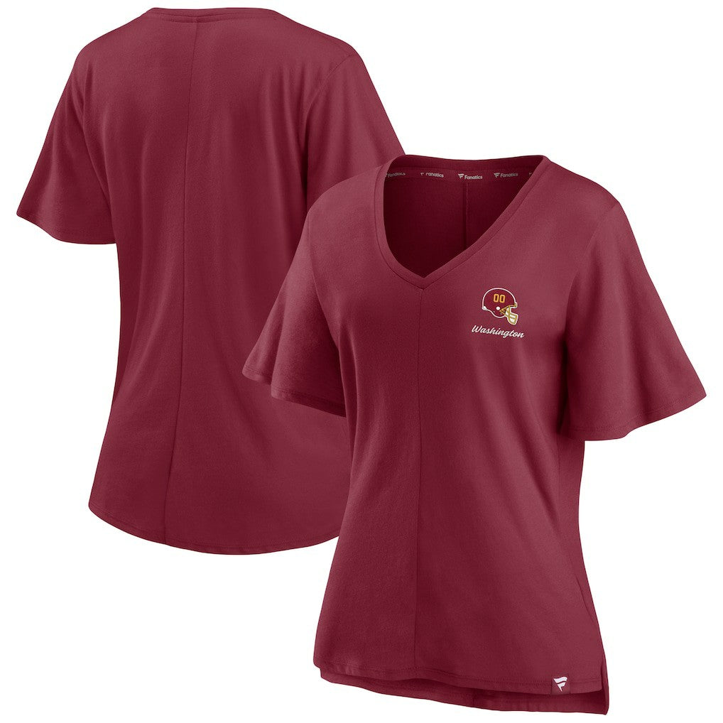 Washington Football Team Women's Southpaw Flutter V-Neck T-Shirt - Washington Commanders