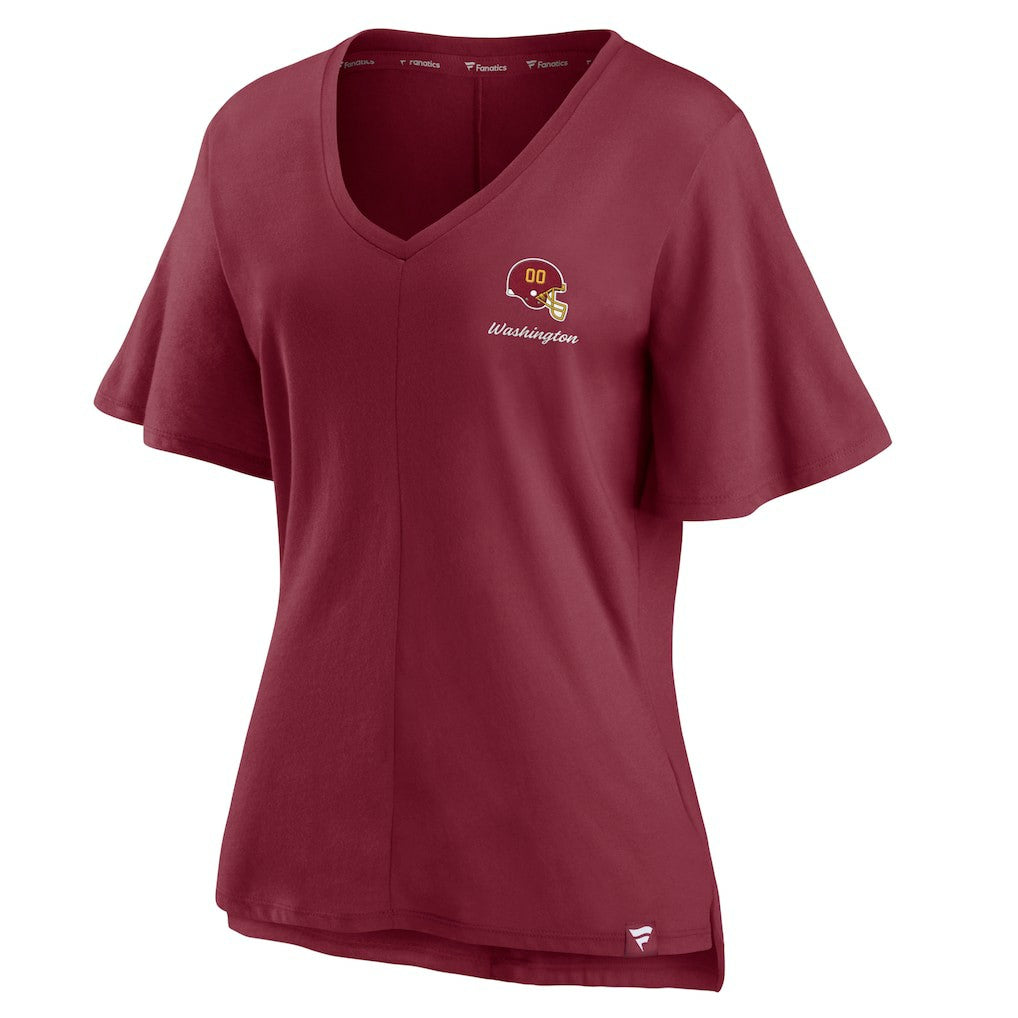 Washington Football Team Women's Southpaw Flutter V-Neck T-Shirt - Washington Commanders