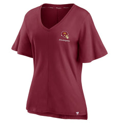Washington Football Team Women's Southpaw Flutter V-Neck T-Shirt - Washington Commanders