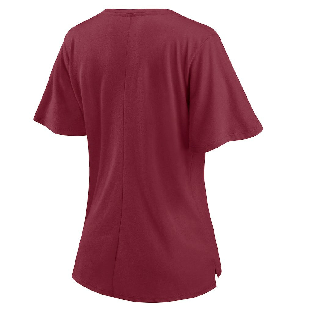 Washington Football Team Women's Southpaw Flutter V-Neck T-Shirt - Washington Commanders