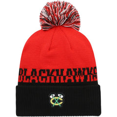 NHL Red/Black Chicago Blackhawks adidas COLD.RDY Cuffed Knit Hat with Pom