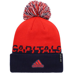 NHL Red/Navy Washington Capitals adidas COLD.RDY Cuffed Knit Hat with Pom