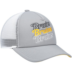 NHL Gray/White Boston Bruins adidas Women's Foam Trucker Snapback Hat
