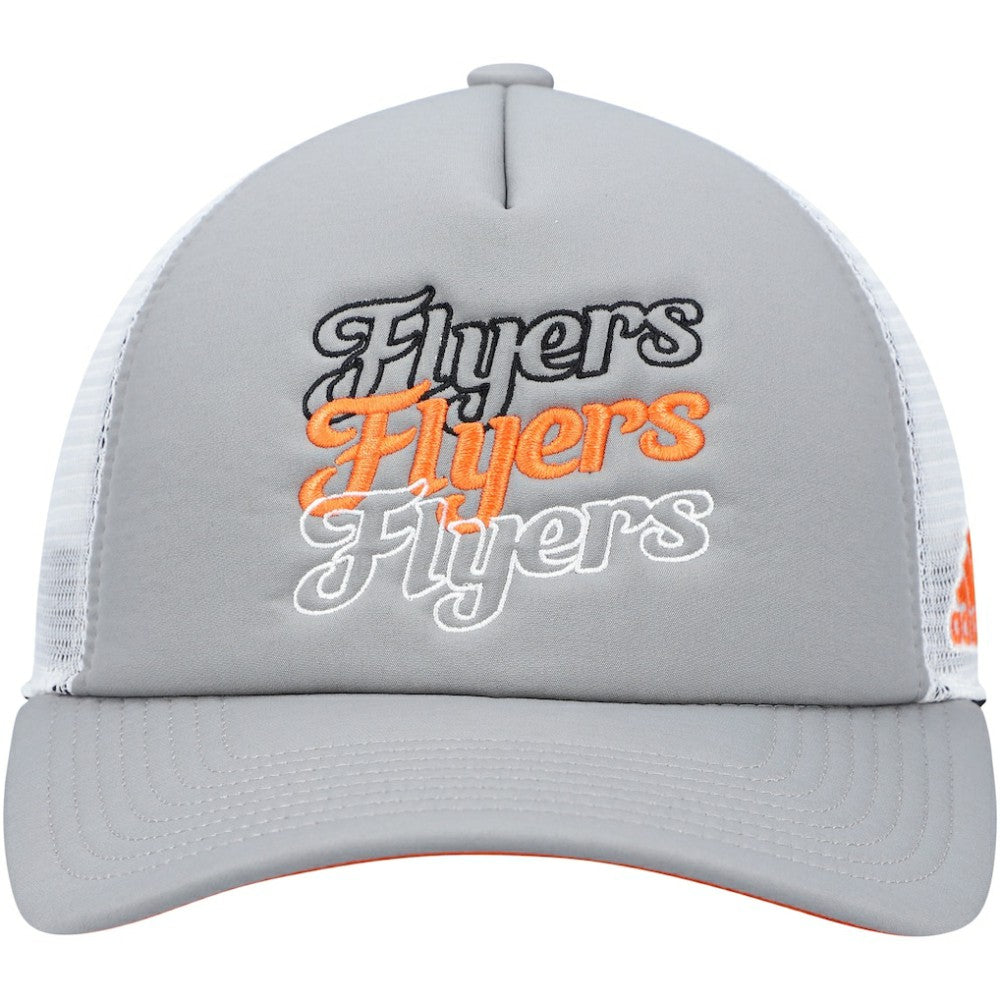 NHL Gray/White Philadelphia Flyers adidas Women's Foam Trucker Snapback Hat