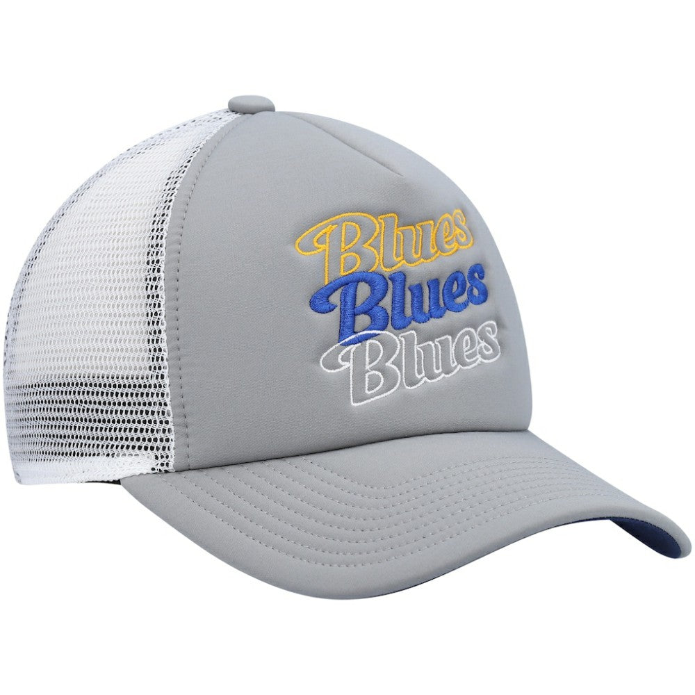 NHL Gray/White St. Louis Blues adidas Women's Foam Trucker Snapback Hat