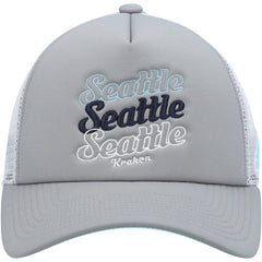 NHL Gray/White Seattle Kraken adidas Women's Foam Trucker Snapback Hat