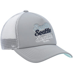 NHL Gray/White Seattle Kraken adidas Women's Foam Trucker Snapback Hat