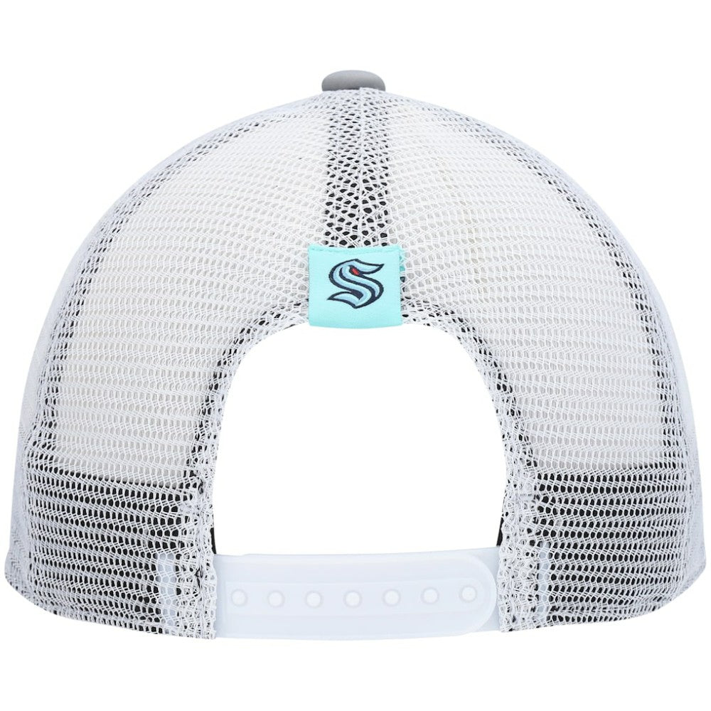 NHL Gray/White Seattle Kraken adidas Women's Foam Trucker Snapback Hat