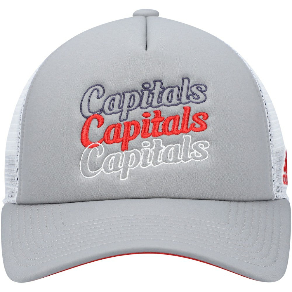 NHL Gray/White Washington Capitals adidas Women's Foam Trucker Snapback Hat