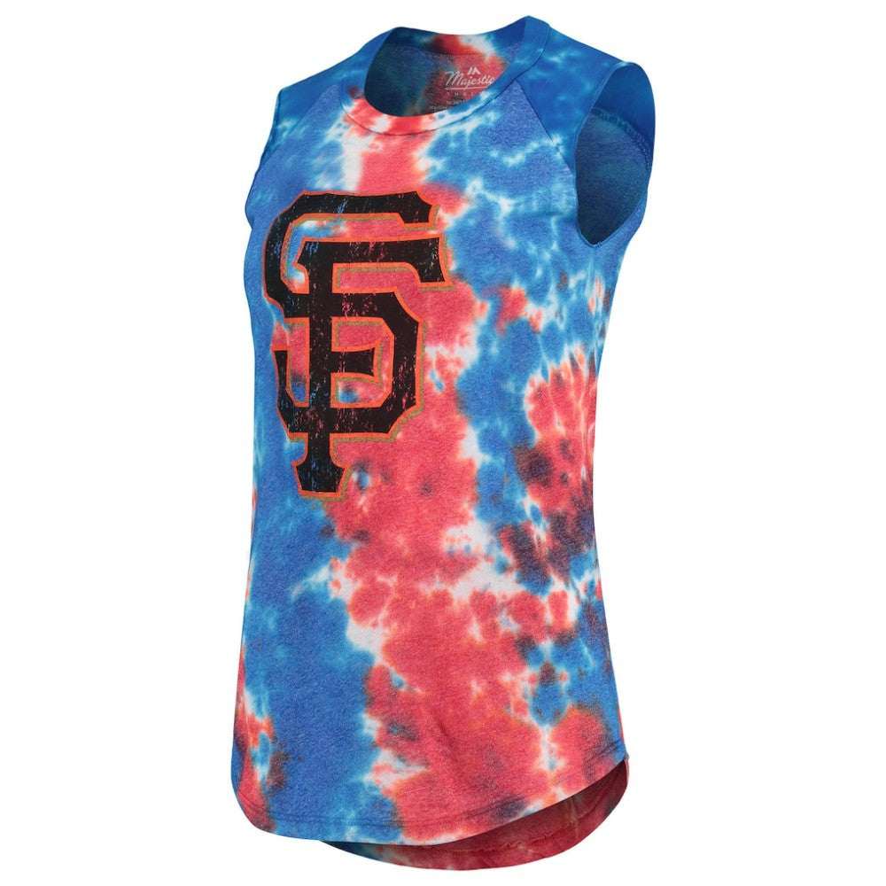 MLB San Francisco Giants Majestic Threads Women's Tie-Dye Tri-Blend Muscle Tank Top