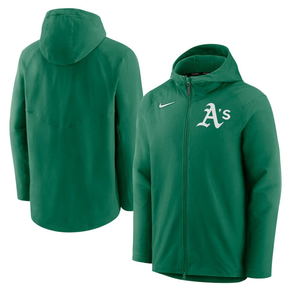 MLB Athletics Nike Authentic Collection Performance Raglan Full-Zip Hoodie