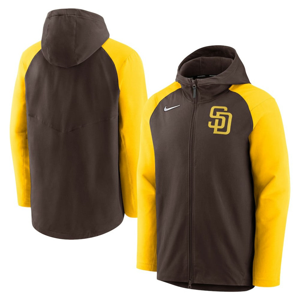 MLB San Diego Padres Nike Authentic Collection Performance Raglan Full-Zip Hoodie
