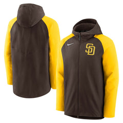 MLB San Diego Padres Nike Authentic Collection Performance Raglan Full-Zip Hoodie