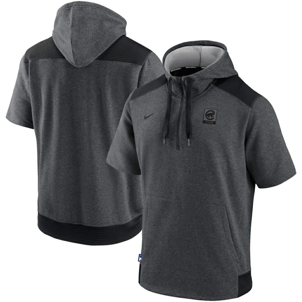 MLB Chicago Cubs Nike Authentic Collection Dry Flux Performance Quarter-Zip Short Sleeve Hoodie