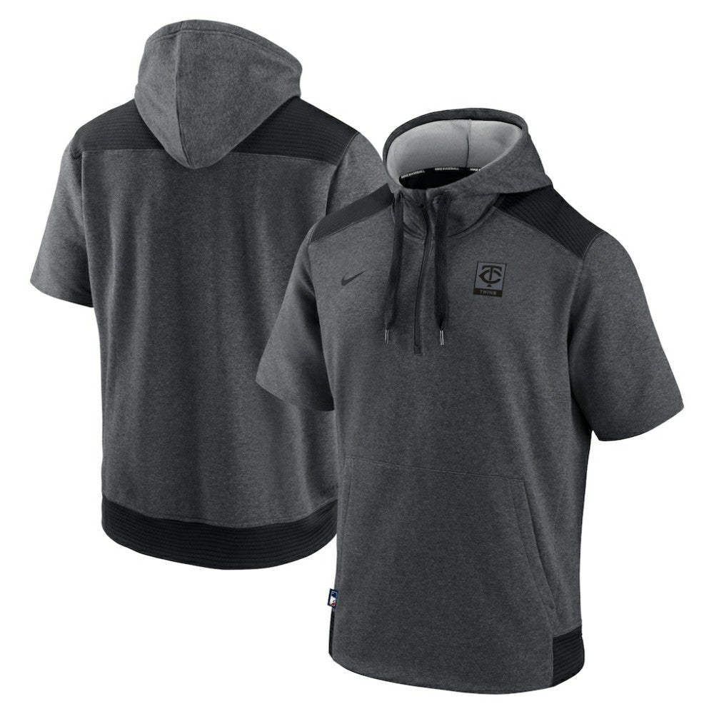 MLB Minnesota Twins Nike Authentic Collection Dry Flux Performance Quarter-Zip Short Sleeve Hoodie