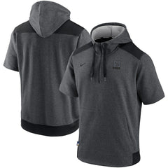 MLB Milwaukee Brewers Nike Authentic Collection Dry Flux Performance Quarter-Zip Short Sleeve Hoodie