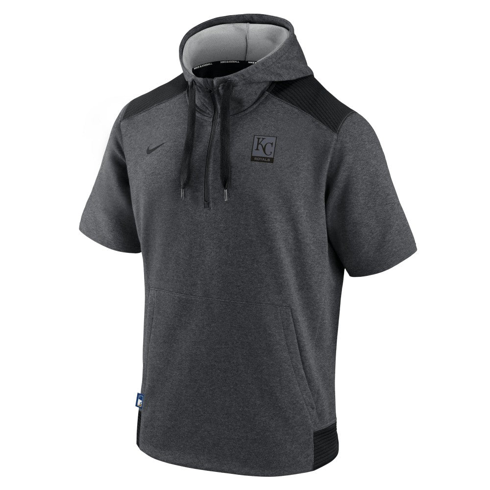 MLB Kansas City Royals Nike Authentic Collection Dry Flux Performance Quarter-Zip Short Sleeve Hoodie