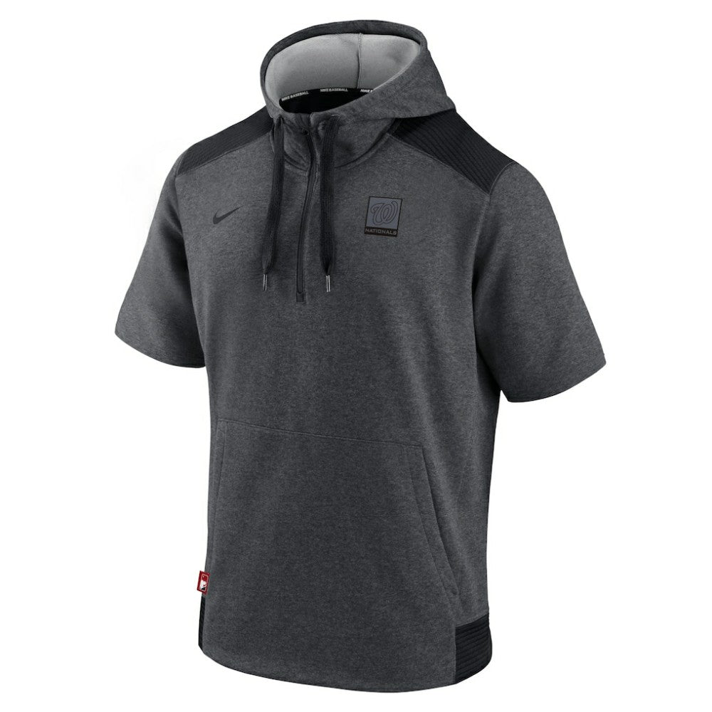 MLB Washington Nationals Nike Authentic Collection Dry Flux Performance Quarter-Zip Short Sleeve Hoodie