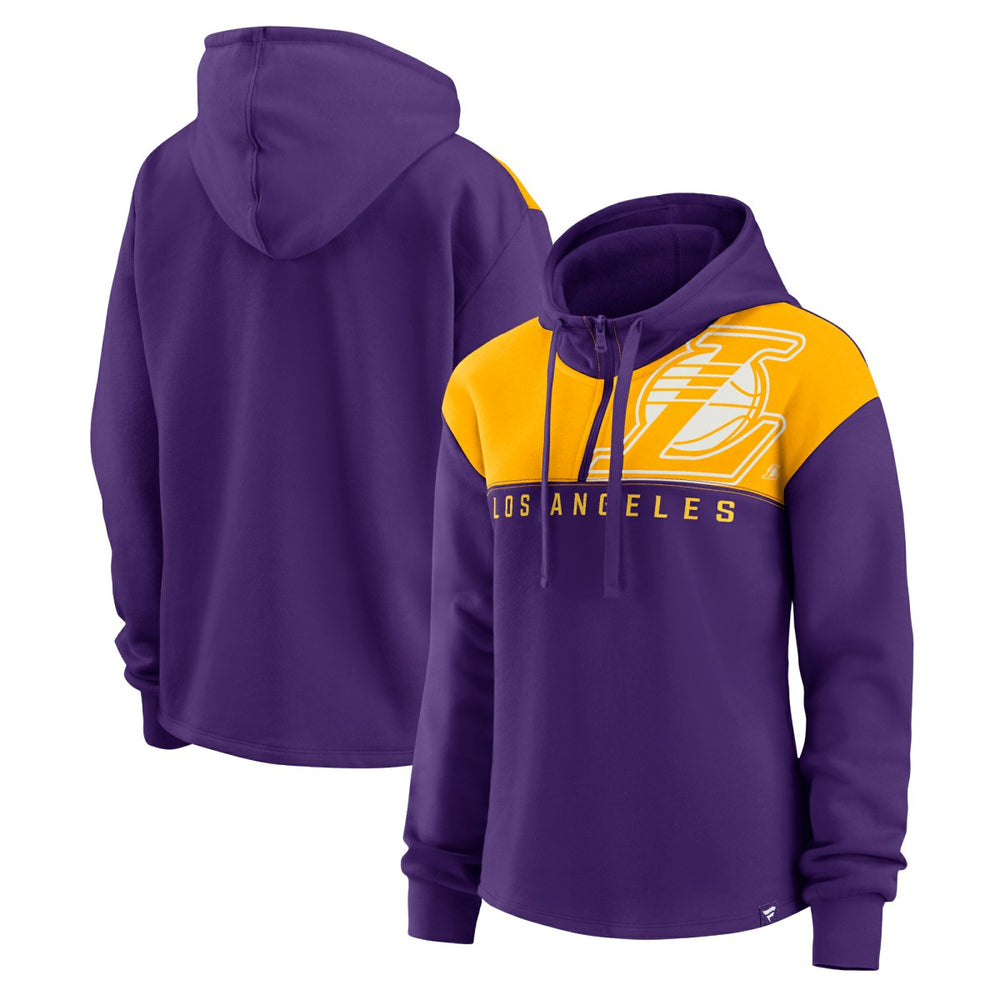 NBA Los Angeles Lakers Women's Overslide Quarter-Zip Fleece Hoodie