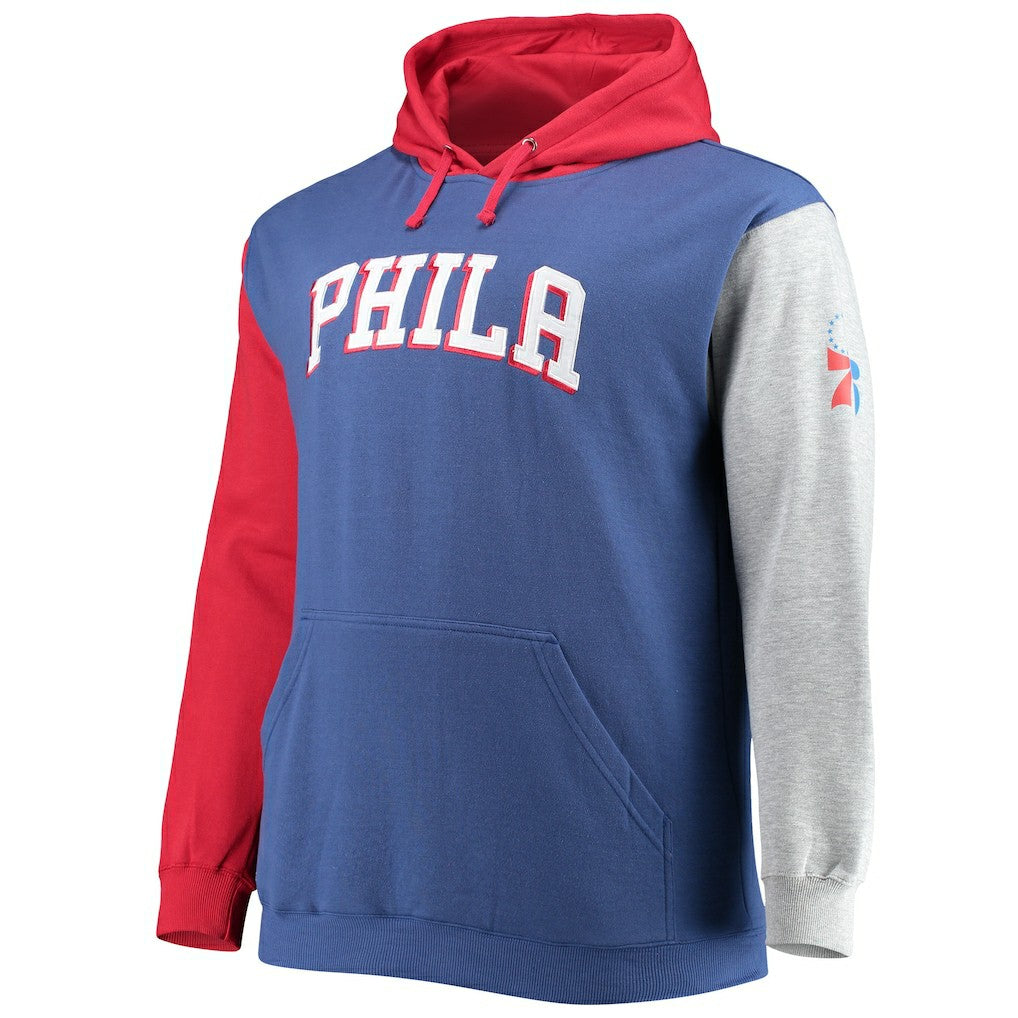 NBA Philadelphia 76ers Big & Tall Double Contrast Pullover Hoodie
