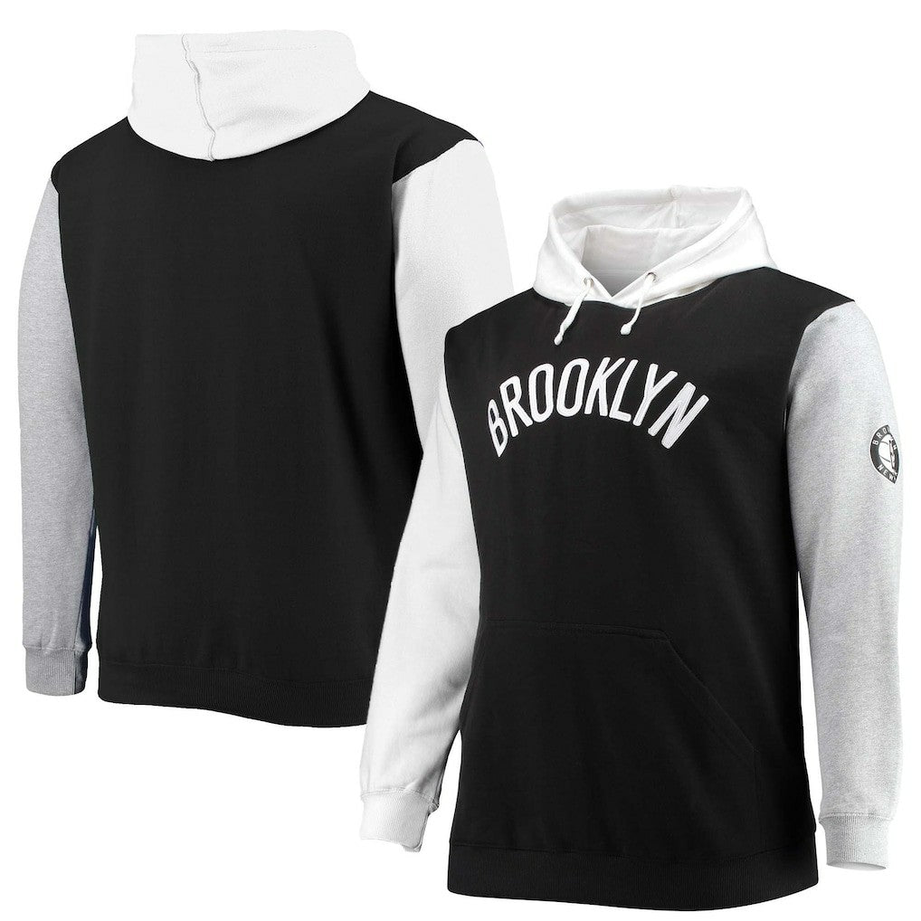 NBA Brooklyn Nets Big & Tall Double Contrast Pullover Hoodie