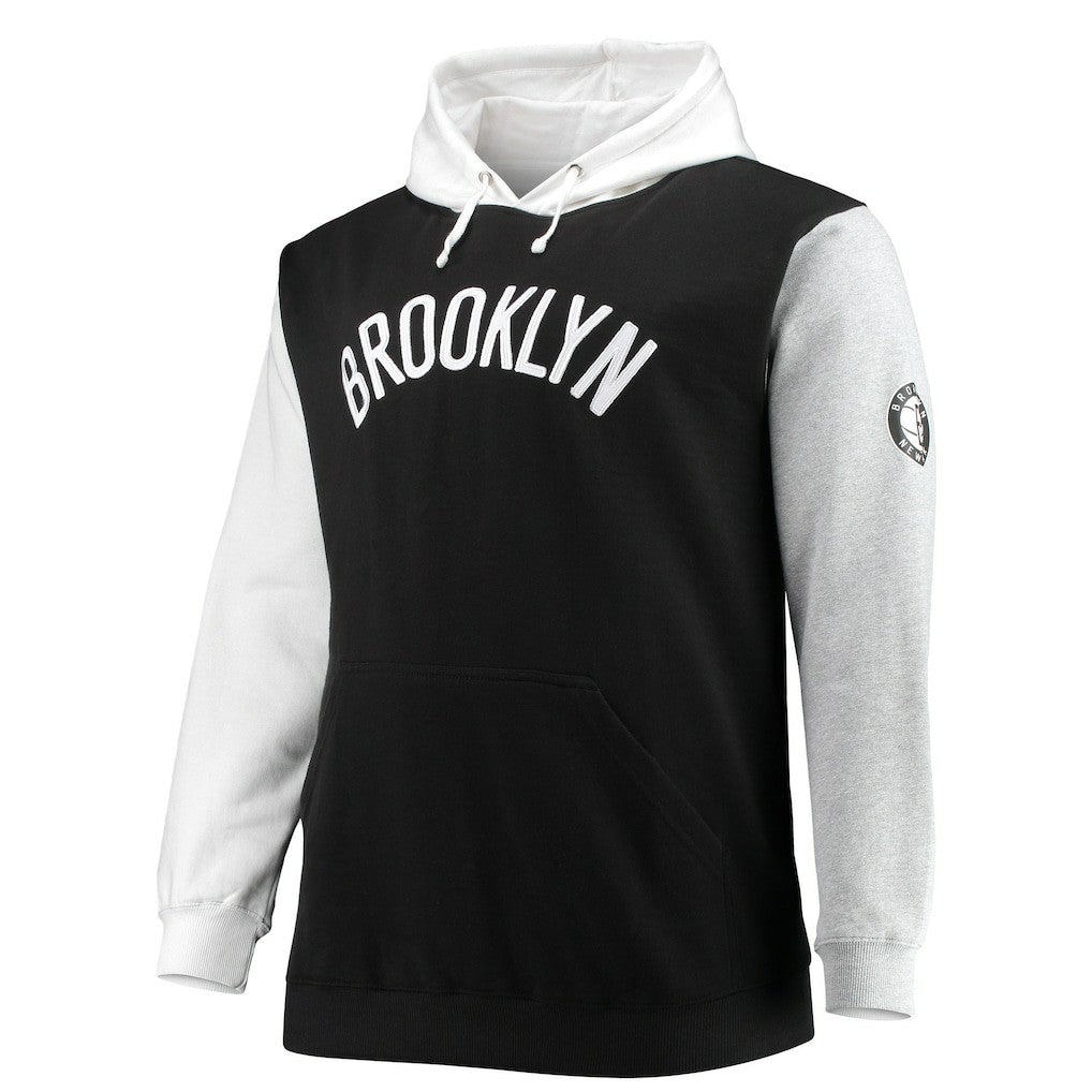 NBA Brooklyn Nets Big & Tall Double Contrast Pullover Hoodie