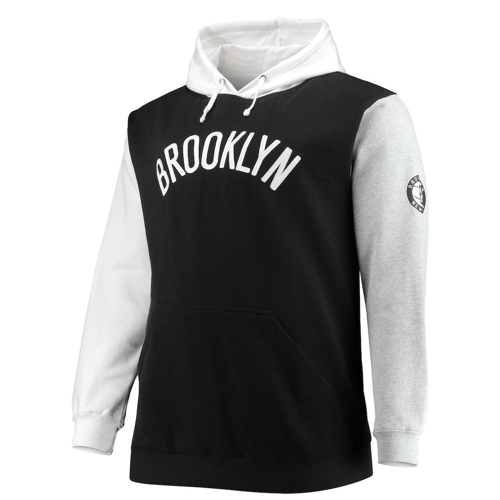 NBA Brooklyn Nets Big & Tall Double Contrast Pullover Hoodie