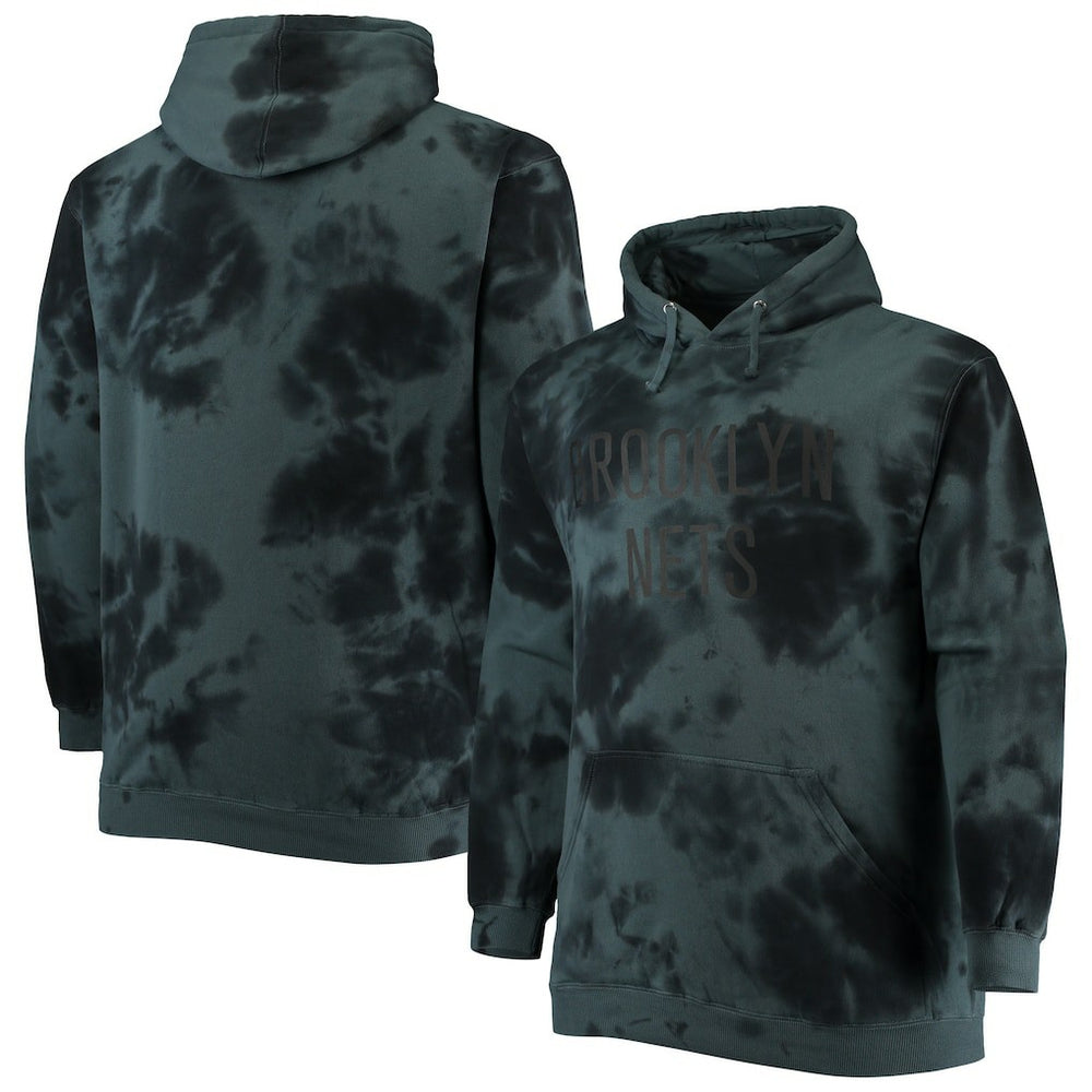 NBA Brooklyn Nets Big & Tall Wordmark Cloud Dye Pullover Hoodie