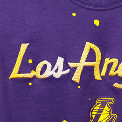 NBA Los Angeles Lakers Women's Courtside Splatter Cropped T-Shirt