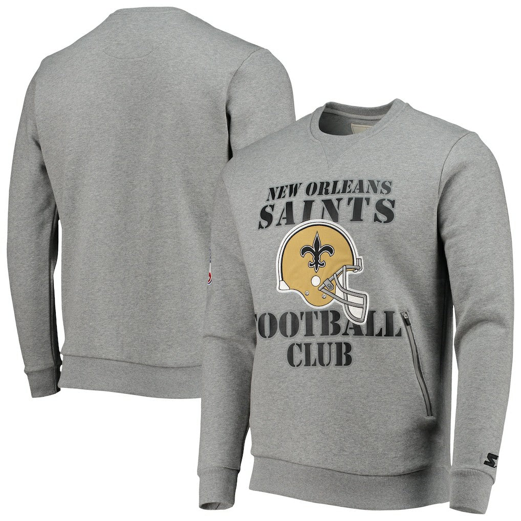 Starter Locker Room Throwback End Zone Pullover Sweatshirt - New Orleans Saints