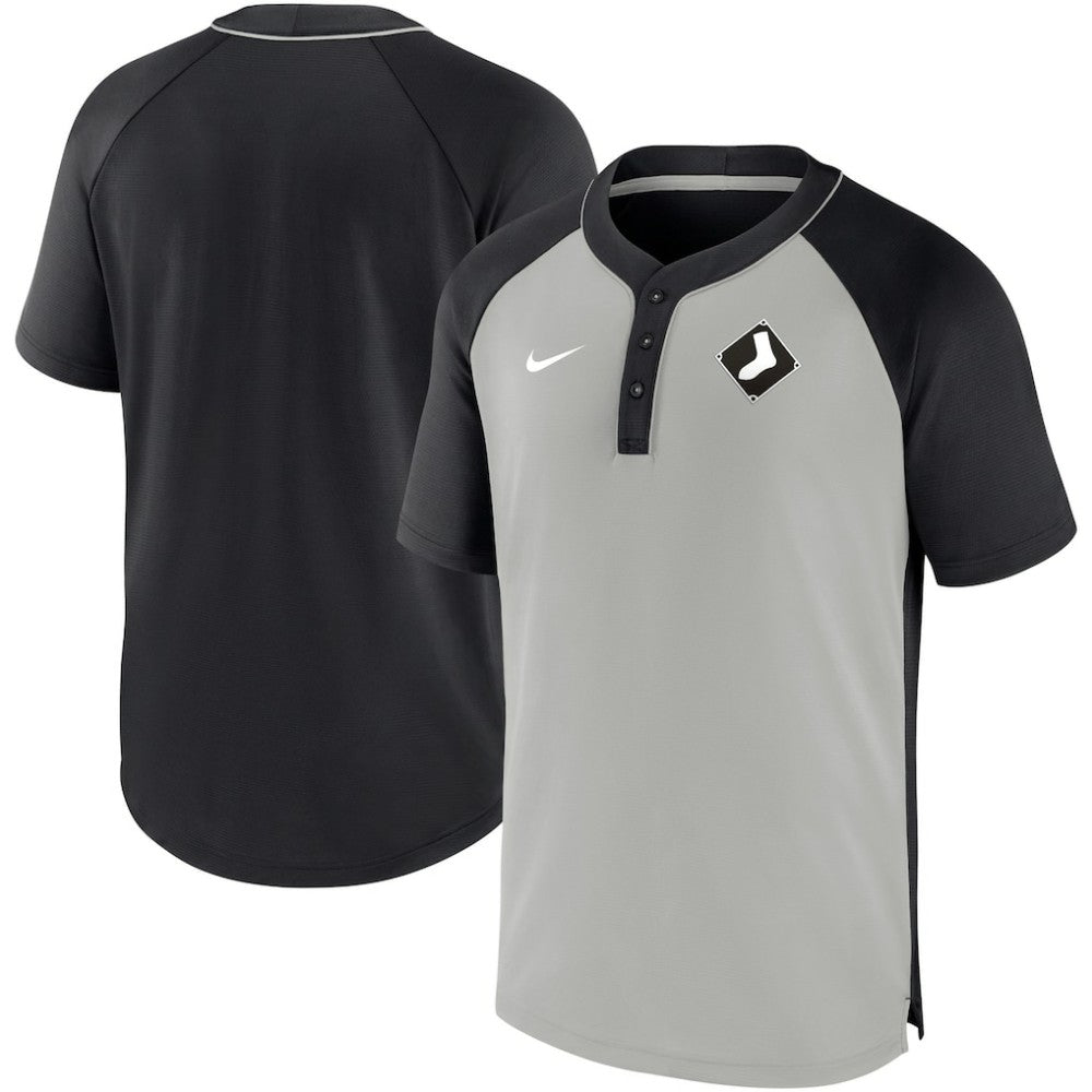 MLB Chicago White Sox Nike City Plate Performance Henley Raglan T-Shirt