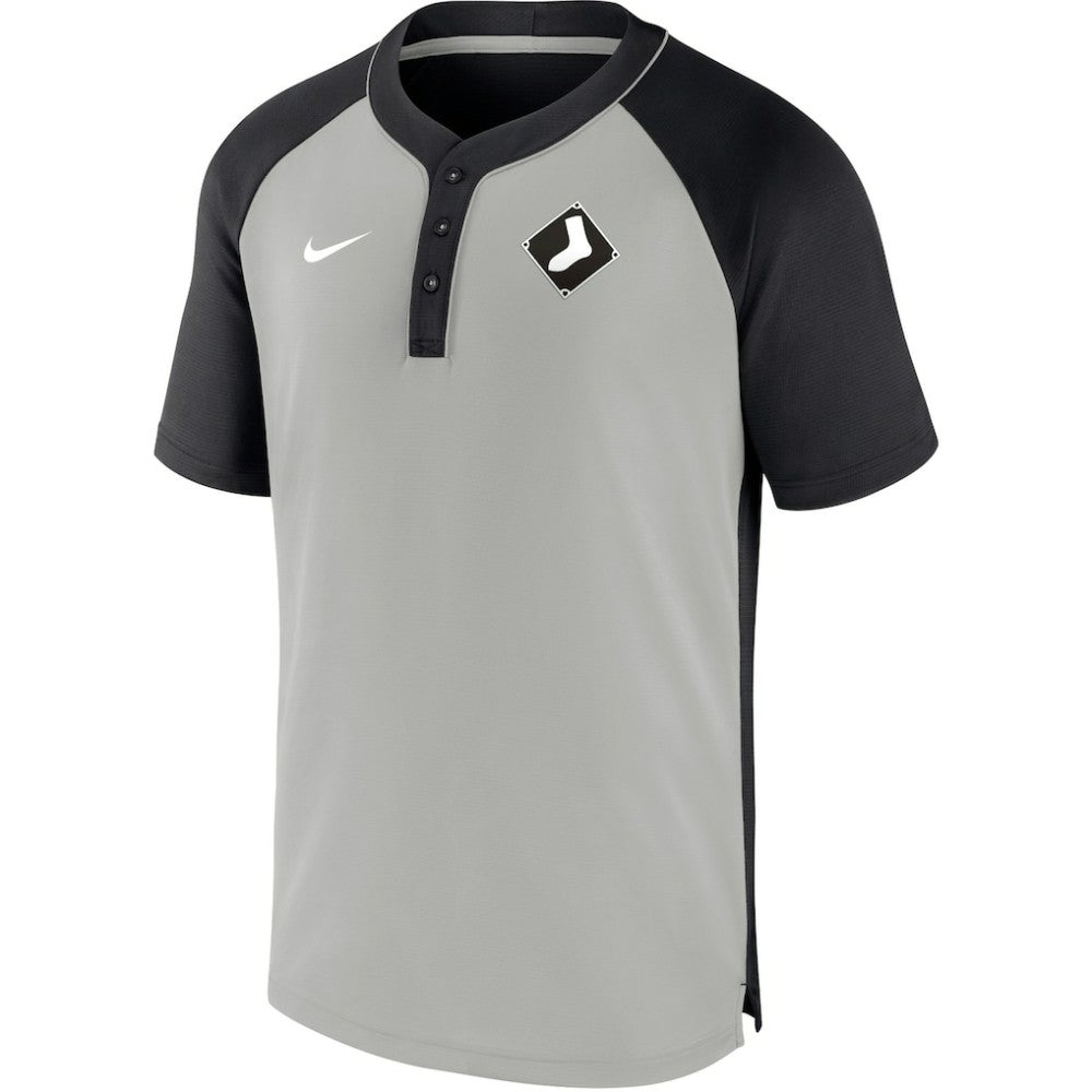 MLB Chicago White Sox Nike City Plate Performance Henley Raglan T-Shirt