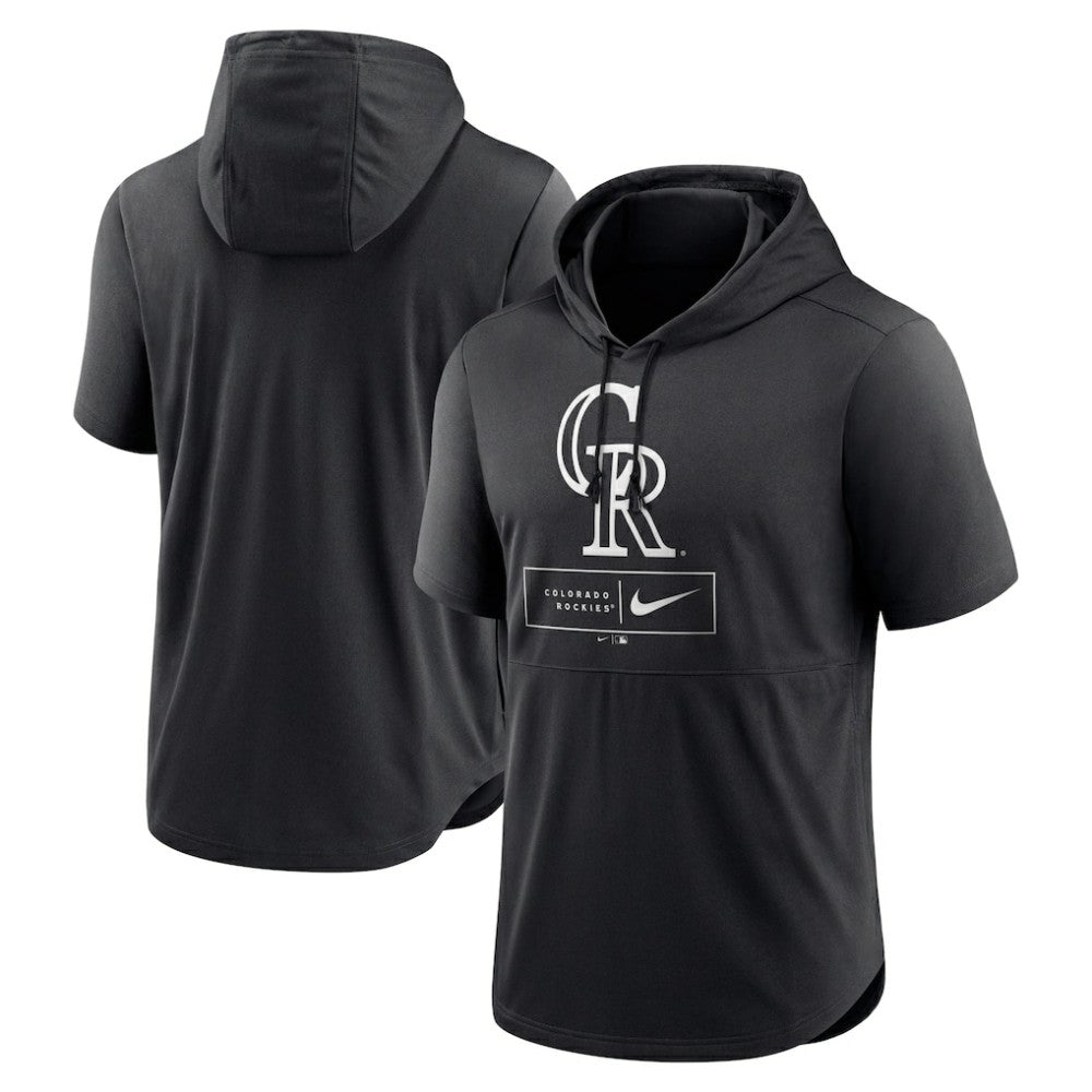 MLB Colorado Rockies Nike Lockup Performance Short Sleeve Lightweight Hooded Top