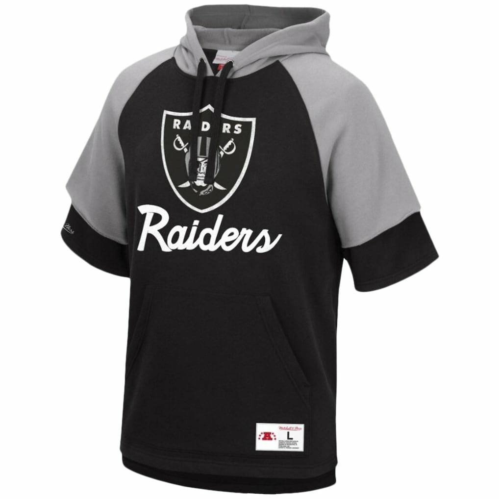 Home Advantage Raglan Short Sleeve Pullover Hoodie - Las Vegas Raiders