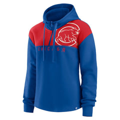 MLB Chicago Cubs Fanatics Women's Iconic Overslide Color-Block Quarter-Zip Hoodie