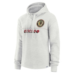 NHL Ash Chicago Blackhawks Fanatics Women's True Classics Legacy Quarter-Zip Hoodie
