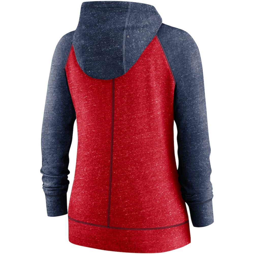 MLB St. Louis Cardinals Nike Women's Split Wordmark Gym Vintage Raglan Lightweight Full-Zip Hoodie