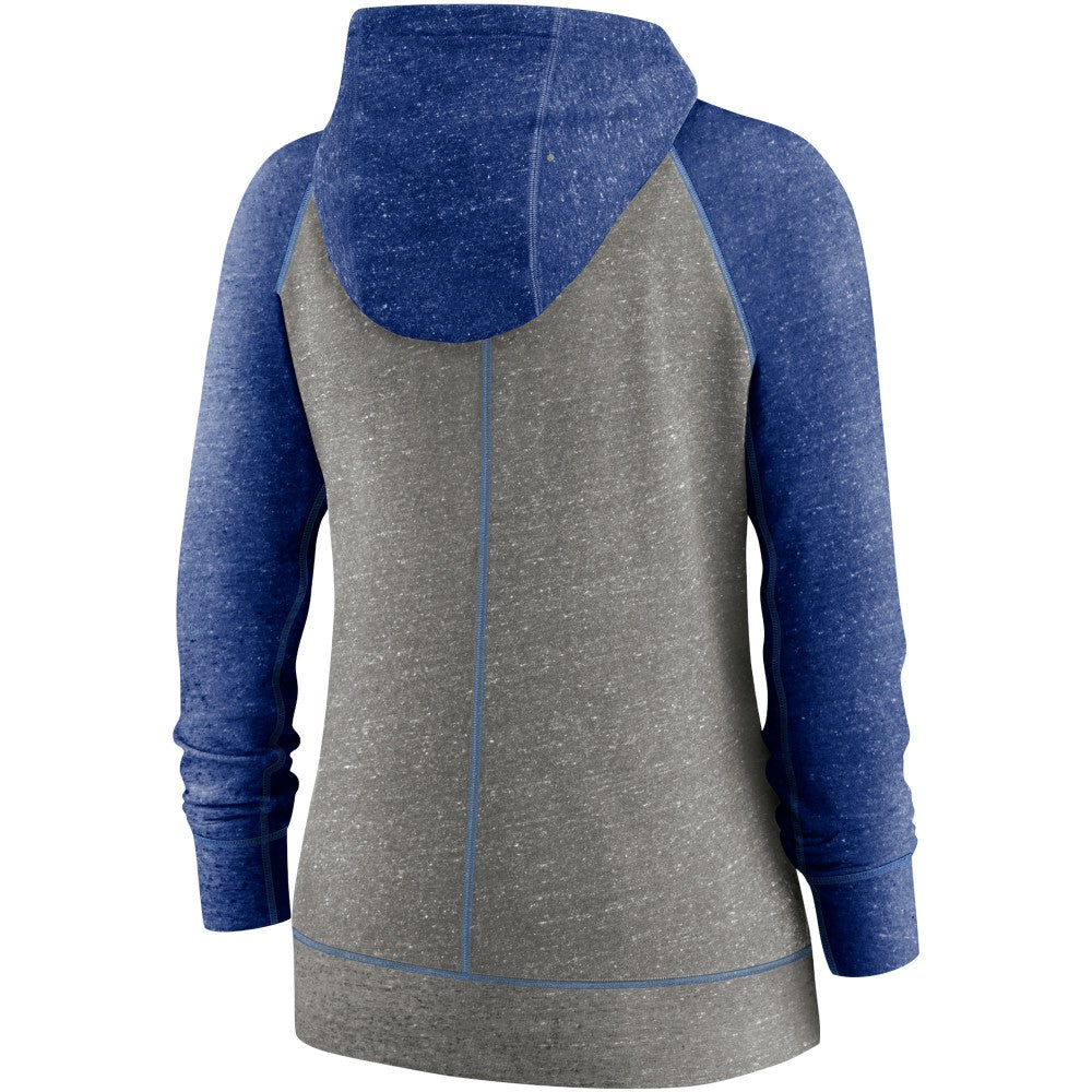 MLB Kansas City Royals Nike Women's Split Wordmark Gym Vintage Raglan Lightweight Full-Zip Hoodie
