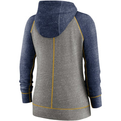 MLB Milwaukee Brewers Nike Women's Split Wordmark Gym Vintage Raglan Lightweight Full-Zip Hoodie