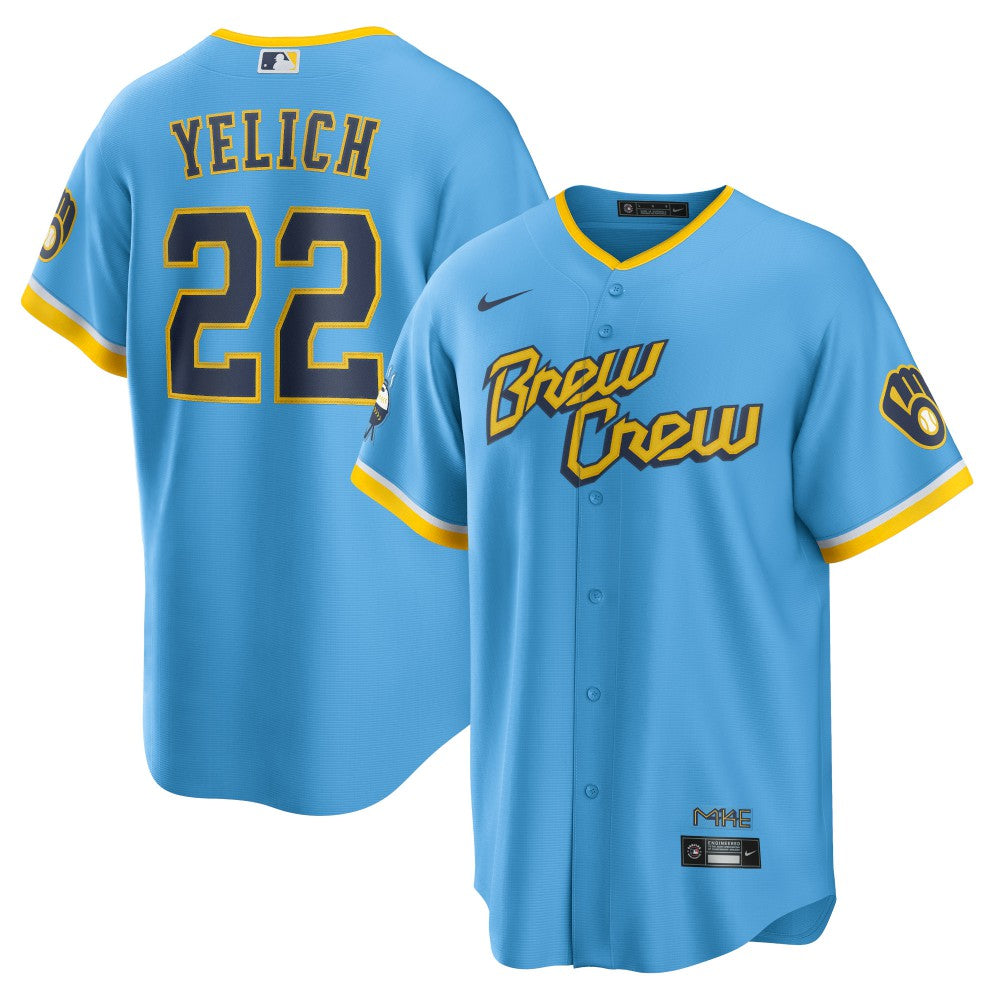MLB Christian Yelich Milwaukee Brewers Nike City Connect Replica Player Jersey