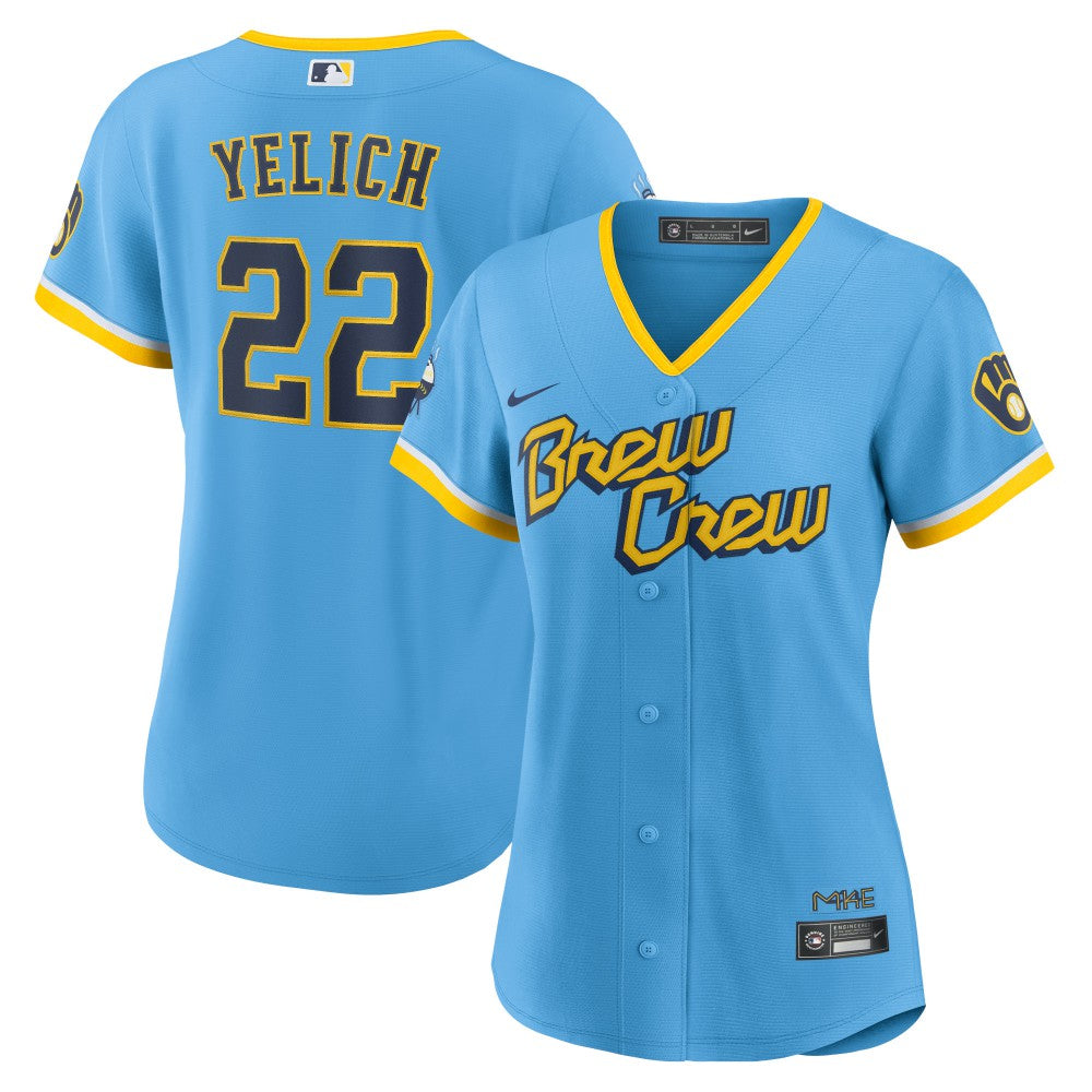 MLB Christian Yelich Milwaukee Brewers Nike Women's City Connect Replica Player Jersey