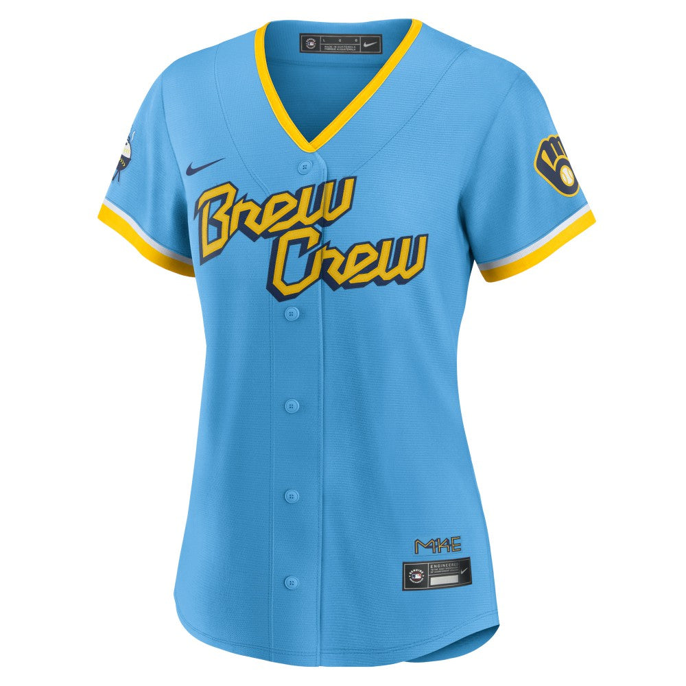 MLB Christian Yelich Milwaukee Brewers Nike Women's City Connect Replica Player Jersey