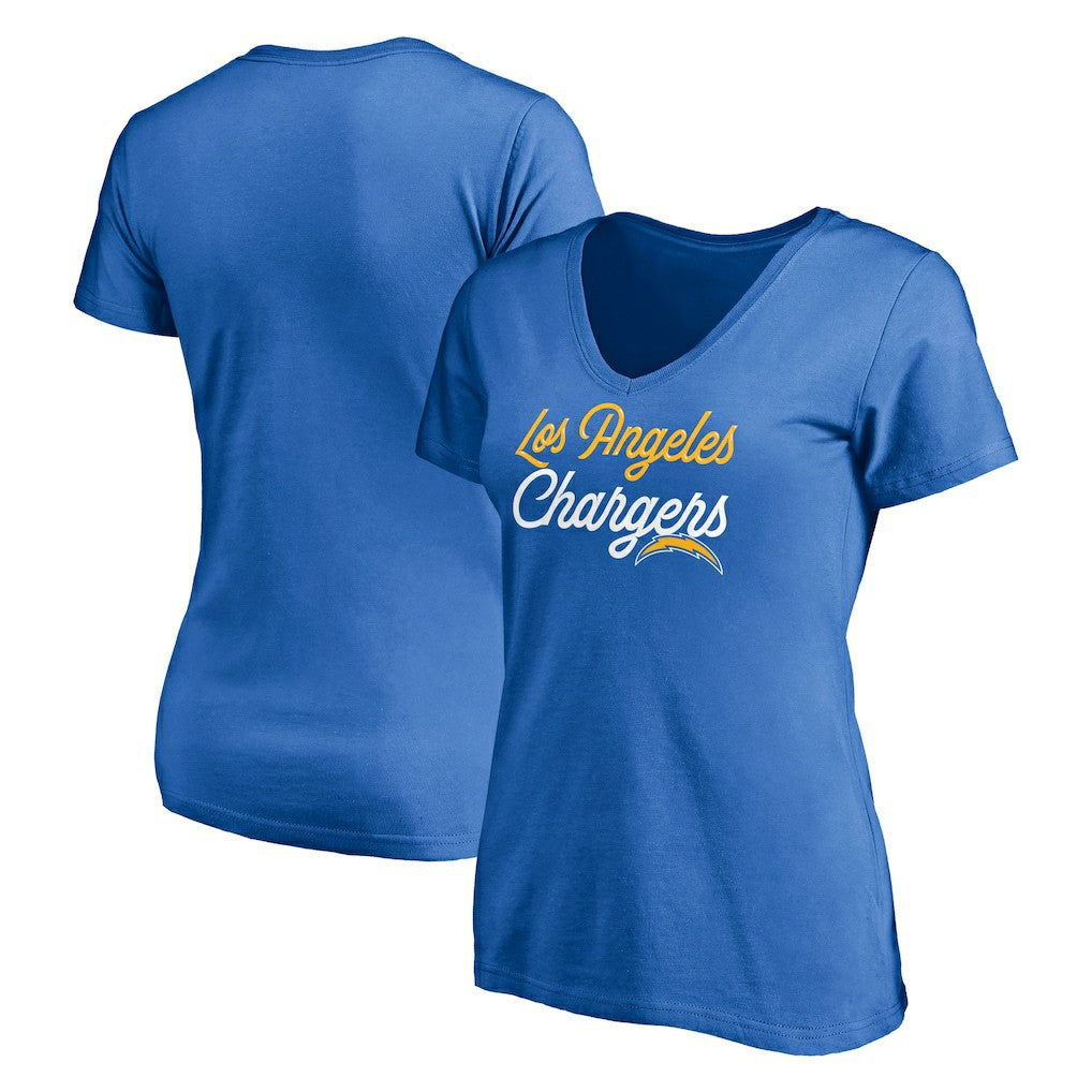 Women's Long Stride V-Neck T-Shirt - Los Angeles Chargers