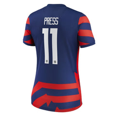 Christen Press USWNT 2021/22 Away Vapor Match Jersey - Nike Blue