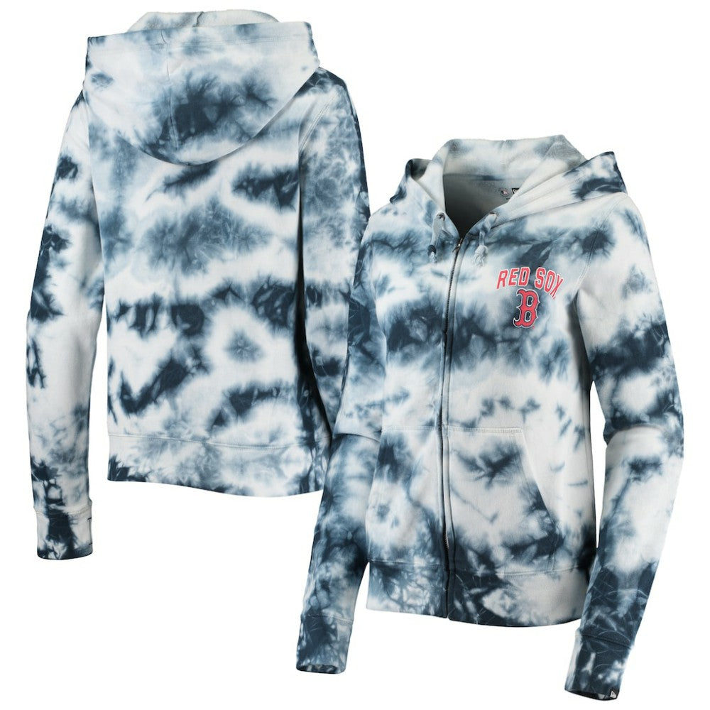 MLB Boston Red Sox New Era Women's Tie-Dye Fleece Full-Zip Hoodie
